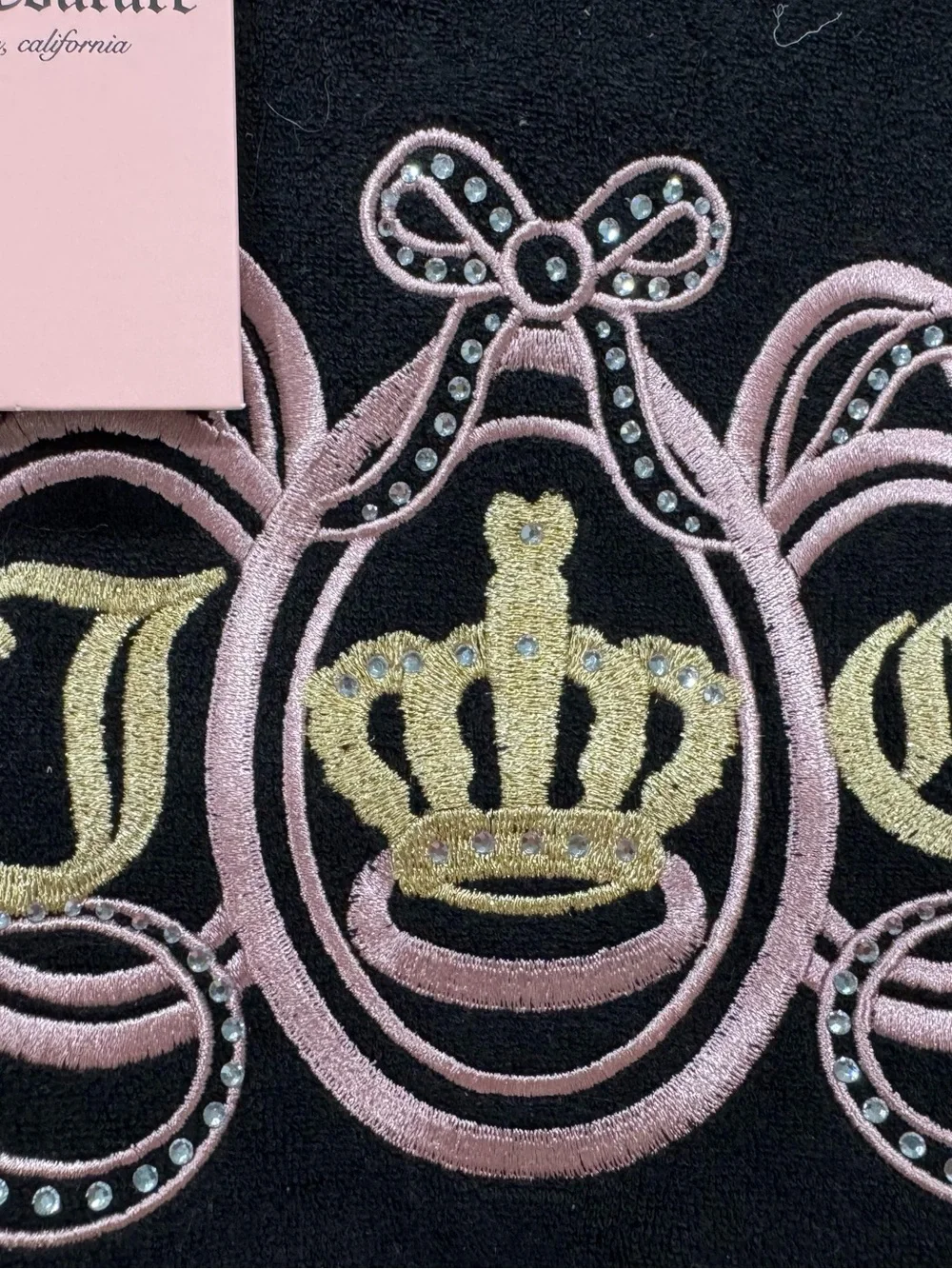 NWT-Juicy Couture Black and Pink Crown Emblem Tote
